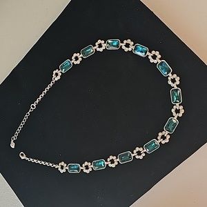 Carolee New York Teal Crystal Statement Necklace
